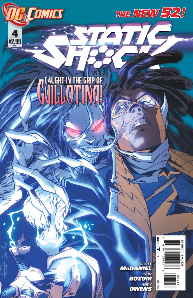 DC Comics New 52: Static Shock #4 (2011) written by Scott McDaniel and drawn by John Rozum.